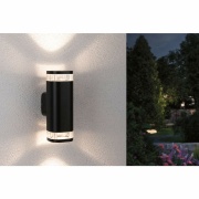 Außenwandleuchte Colum anthrazit zweifacher Lichtaustritt IP44 GU10 max. 20W seewasserresistent