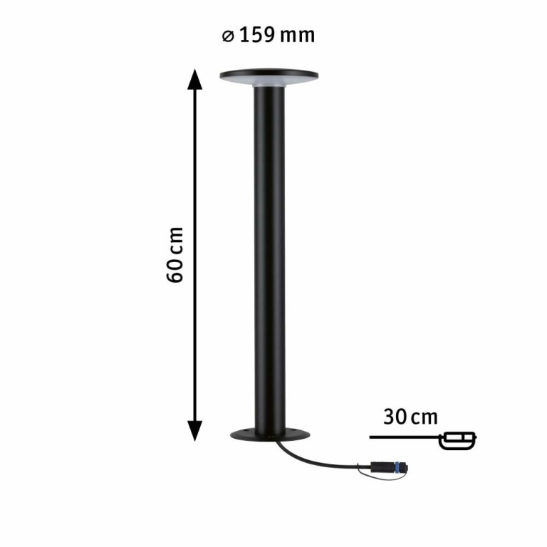 Paulmann Plug & Shine LED Pollerleuchte Plate Einzelleuchte  IP44 2200K 7W   Anthrazit