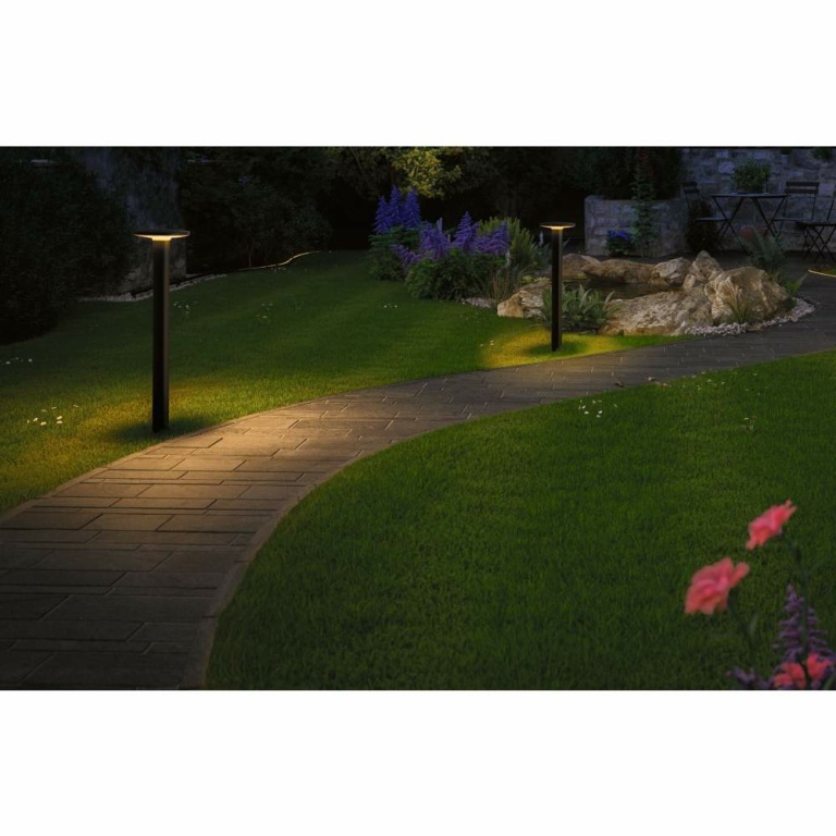 Paulmann Plug & Shine LED Pollerleuchte Plate Einzelleuchte  IP44 2200K 7W   Anthrazit