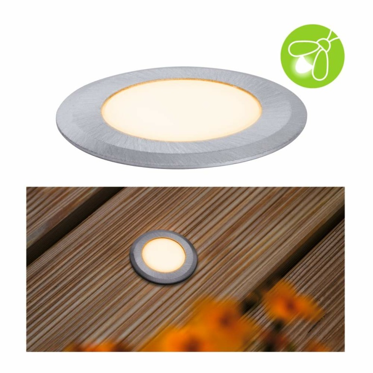 Paulmann LED Bodeneinbauleuchte Insektenfreundlich insektenfreundlich IP67 rund 50mm 2200K 2,2W 60lm 230V Alu Kunststoff#Metall