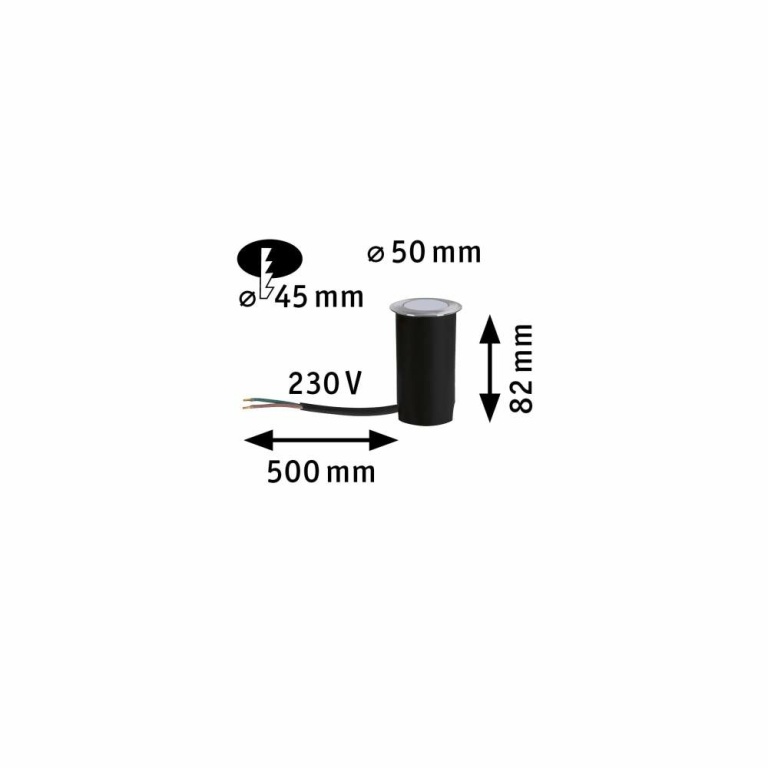 Paulmann LED Bodeneinbauleuchte Insektenfreundlich insektenfreundlich IP67 rund 50mm 2200K 2,2W 60lm 230V Alu Kunststoff#Metall