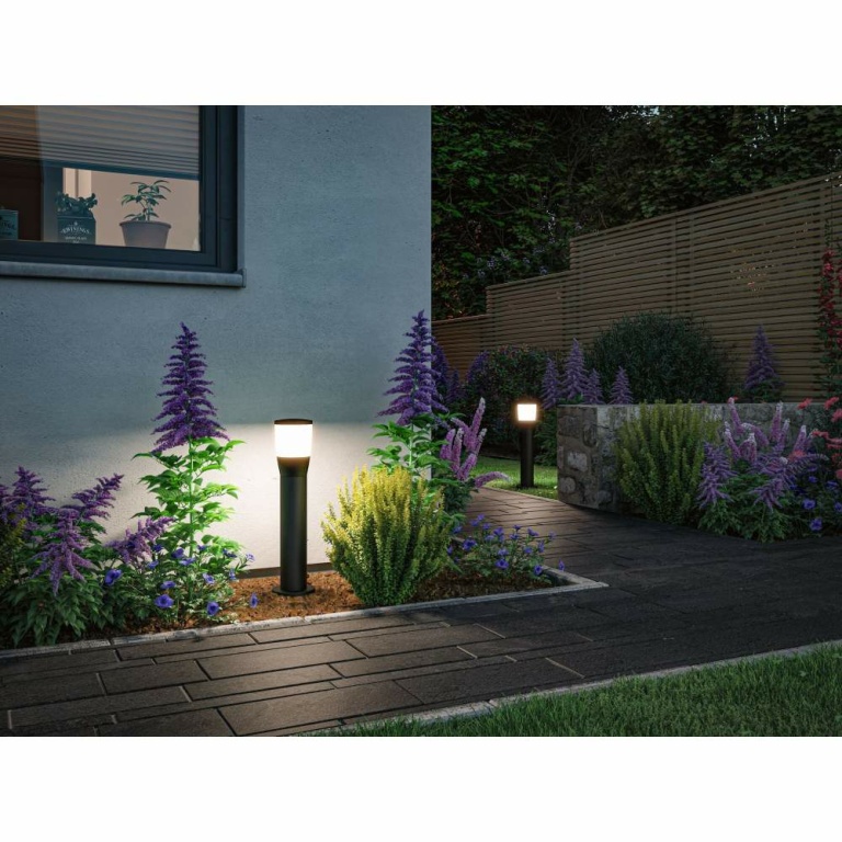 Paulmann LED Pollerleuchte Bako  seewasserresistent IP44  500mm  max. 20W  230V  Anthrazit E14 Alu