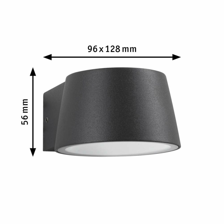 Paulmann LED Außenwandleuchte Capea  insektenfreundlich IP44  96x128mm 2200K 6W 550lm 230V 98° Schwarz Aluminium