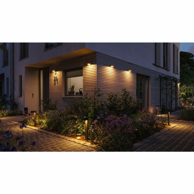 Paulmann LED Außenwandleuchte Capea  insektenfreundlich IP44  96x128mm 2200K 6W 550lm 230V 98° Schwarz Aluminium