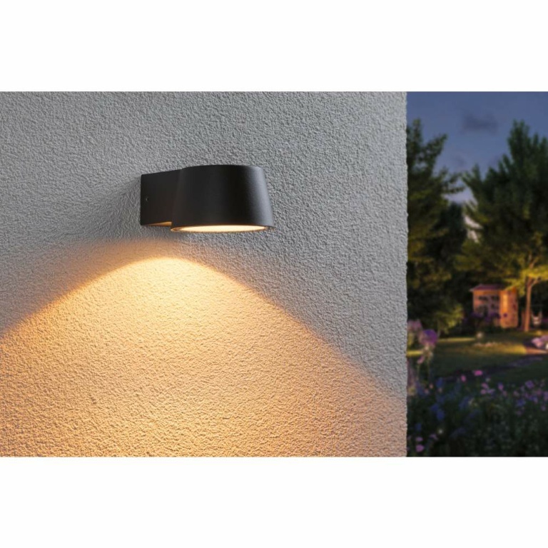 Paulmann LED Außenwandleuchte Capea  insektenfreundlich IP44  96x128mm 2200K 6W 550lm 230V 98° Schwarz Aluminium