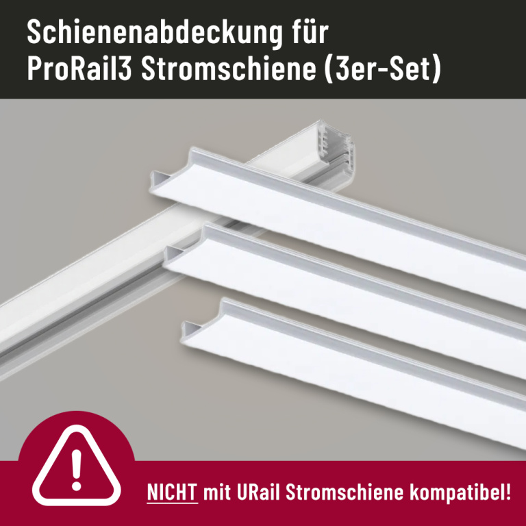 Paulmann Paulmann ProRail3 Zubehör Schienenabdeckung Weiß 3er-Set Länge 67cm für ProRail Stromschiene