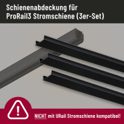 ProRail3 Zubehör Schienenabdeckung Schwarz 3er-Set Länge 67cm für ProRail Stromschiene