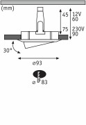 Einbauleuchte Nova Plus GU5,3 / GU10 max. 35W rund IP65 Schwarz matt schwenkbar dimmbar 230/12V