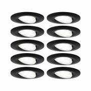 HomeSpa LED Einbauleuchte Calla Basisset schwenkbar IP65 rund 90mm 30°  10x6W 10x500lm 230V  4000K Schwarz matt