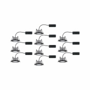 HomeSpa LED Einbauleuchte Calla Basisset schwenkbar IP65 rund 90mm 30°  10x6W 10x500lm 230V  4000K Schwarz matt