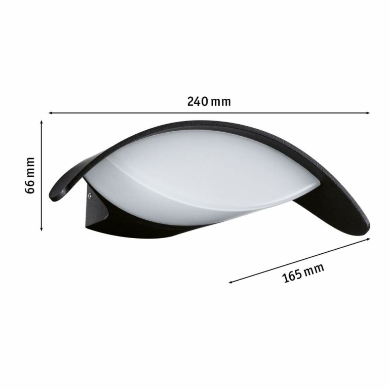 Paulmann LED Außenwandleuchte Mesana   IP44  240x165mm 3000K 12W 800lm 230V  Anthrazit Aluminium