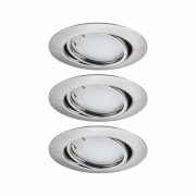 LED Einbauleuchte Smart Home Zigbee Base Coin Basisset schwenkbar  rund 90mm 20°  3x4,9W 3x420lm 230V dimmbar RGBW+ Eisen gebürstet