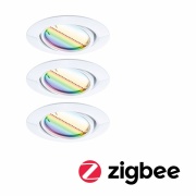 LED Einbauleuchte Smart Home Zigbee Base Coin Basisset schwenkbar  rund 90mm 20°  3x4,9W 3x420lm 230V dimmbar RGBW+ Weiß