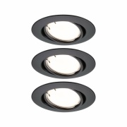 LED Einbauleuchte Smart Home Zigbee Base Coin Basisset schwenkbar  rund 90mm 20°  3x4,9W 3x430lm 230V dimmbar 3000K Schwarz matt