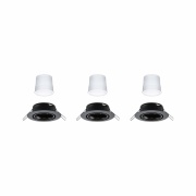 LED Einbauleuchte Smart Home Zigbee Base Coin Basisset schwenkbar  rund 90mm 20°  3x4,9W 3x430lm 230V dimmbar 3000K Schwarz matt