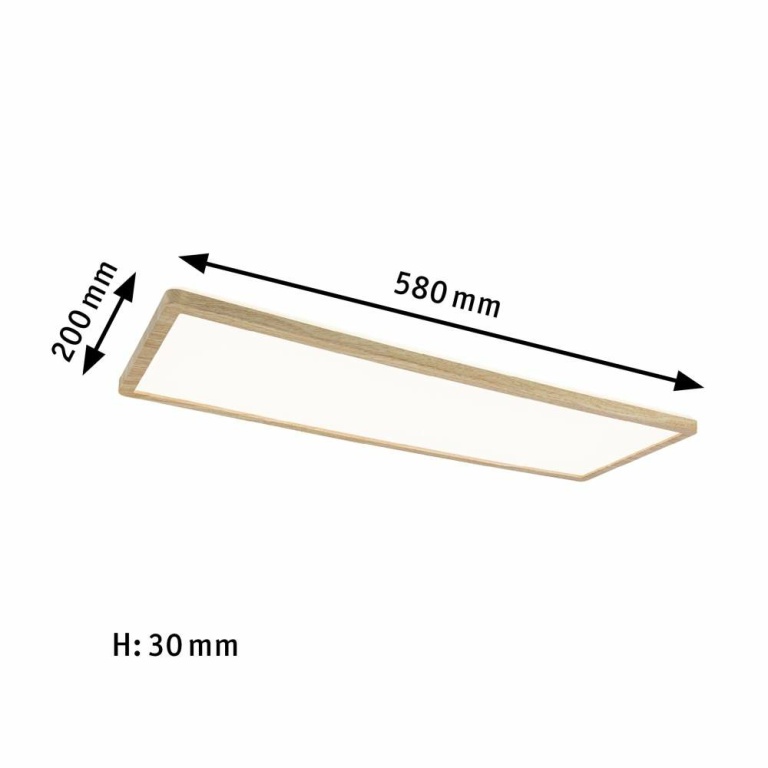 Paulmann LED Panel Atria Shine Backlight  IP44 eckig 580x200mm  22W 2300lm 3000K Holzoptik