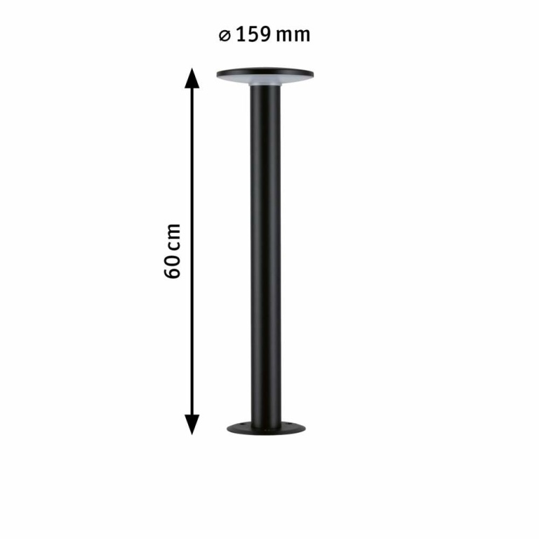 Paulmann LED Pollerleuchte Smart Home Zigbee Plate  insektenfreundlich
 IP44  600mm Tunable Warm 5,5W 280lm 230V  Anthrazit  Metall#Kunststoff