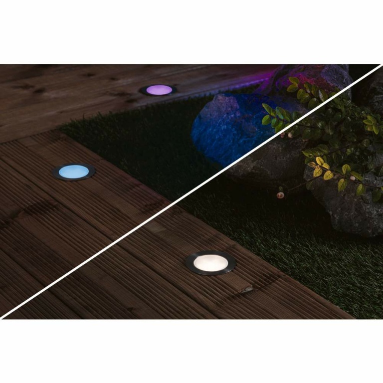 Paulmann Plug & Shine LED Bodeneinbauleuchte Smart Home Zigbee Floor RGBW 3er-Set  IP67 RGBW 3x2W  21VA Edelstahl