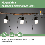 Plug & Shine LED Lichterkette Tubs 6m IP44 3000K 3x2W Anthrazit