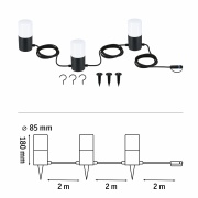 Plug & Shine LED Lichterkette Tubs 6m IP44 3000K 3x2W Anthrazit