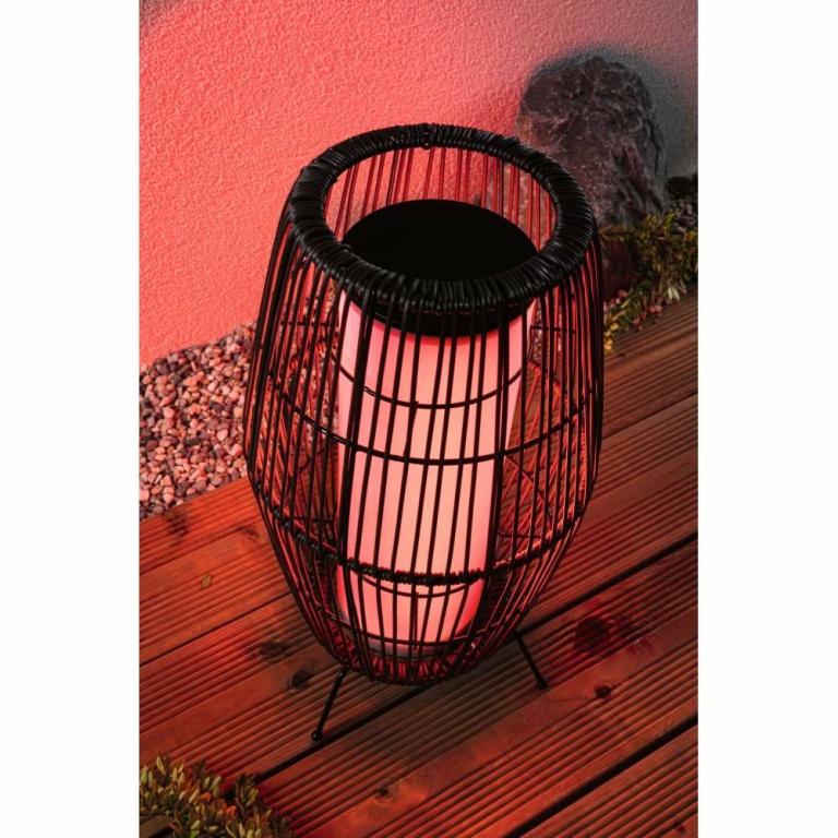 Paulmann Plug & Shine LED Lichtobjekt Basket 40cm IP44 Smart Home Zigbee RGBW 3,2W Schwarz Rattan