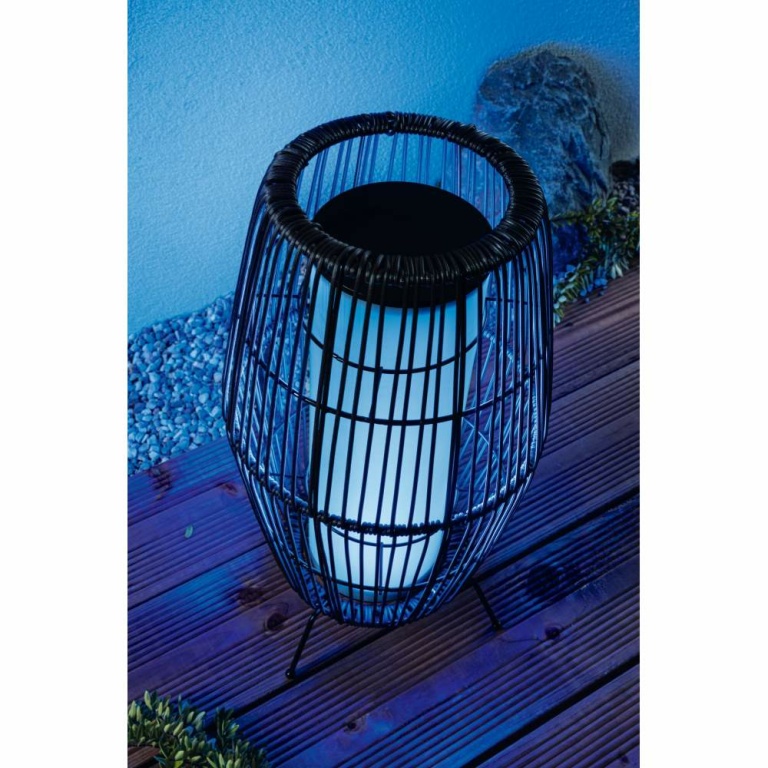 Paulmann Plug & Shine LED Lichtobjekt Basket 40cm IP44 Smart Home Zigbee RGBW 3,2W Schwarz Rattan