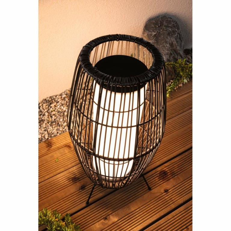 Paulmann Plug & Shine LED Lichtobjekt Basket 40cm IP44 Smart Home Zigbee RGBW 3,2W Schwarz Rattan