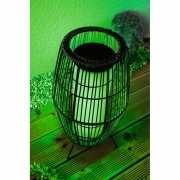 Plug & Shine LED Lichtobjekt Basket 40cm IP44 Smart Home Zigbee RGBW 3,2W Schwarz Rattan