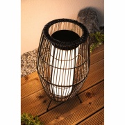 Plug & Shine LED Lichtobjekt Basket 40cm IP44 Smart Home Zigbee RGBW 3,2W Schwarz Rattan