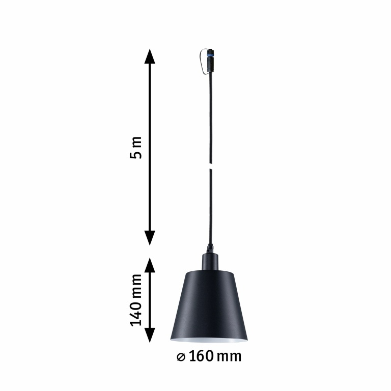 Paulmann Plug & Shine Pendelleuchte Kofia E14 IP44 3000K 2W Anthrazit