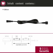 SimpLED Verlängerungskabel Outdoor IP44 2,5m DC 24V Schwarz Kunststoff