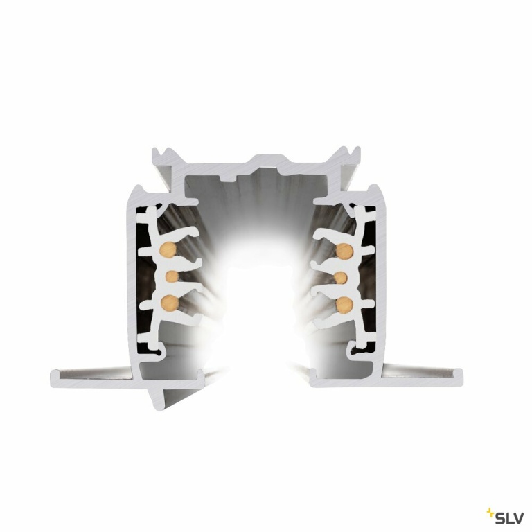 SLV S-TRACK 3-Phasen-Einbauschiene, Hochvoltschiene, 1m, weiß, DALI