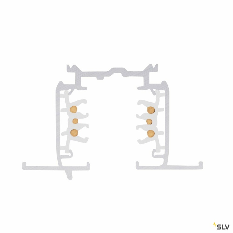 SLV S-TRACK 3-Phasen-Einbauschiene, Hochvoltschiene, 1m, weiß, DALI