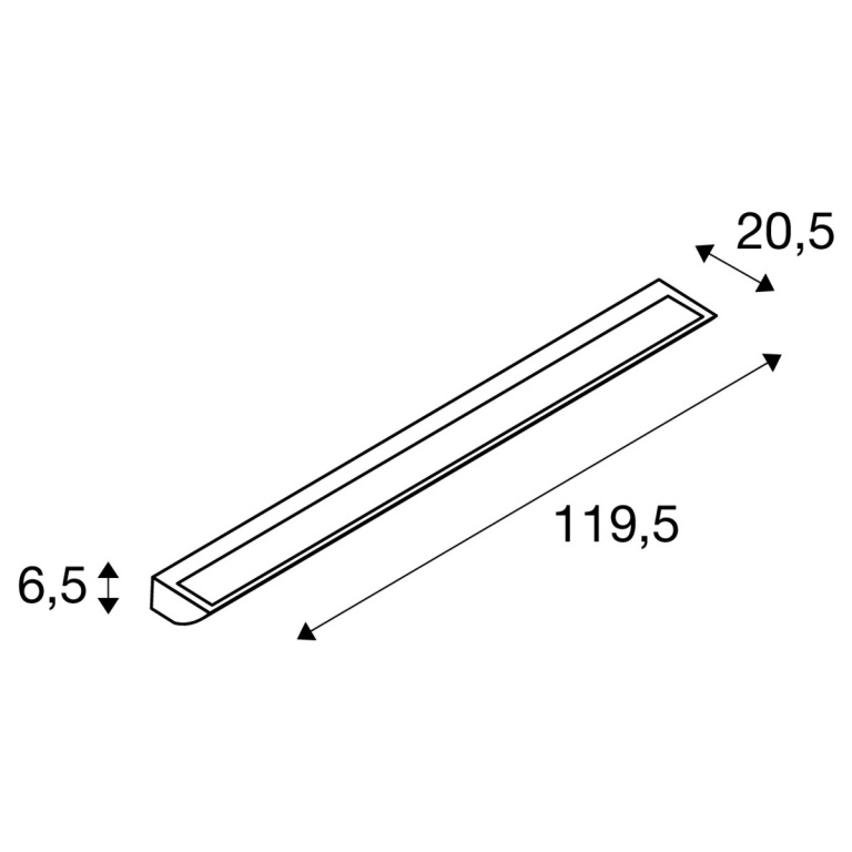 SLV VANO WING SP DALI Wandaufbauleuchte 119cm grau 49W 3140lm 3000K CRI80 120° DALI