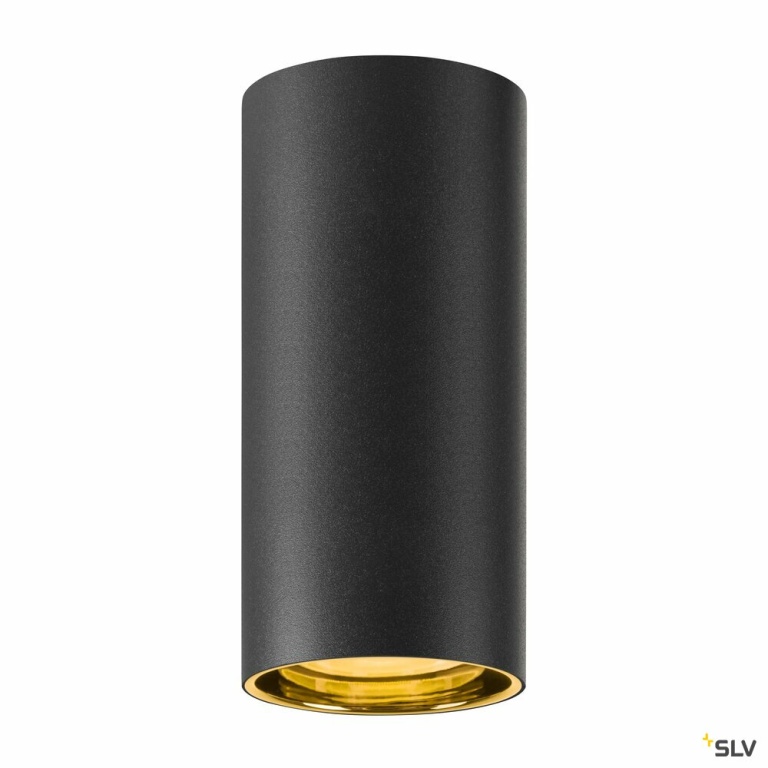 SLV ASTO TUBE, Deckenaufbauleuchte, zylindrisch, max. 1x10W, schwarz