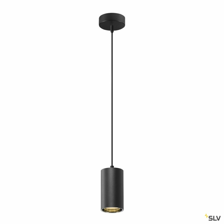 SLV ASTO TUBE, Pendelleuchte, GU10, Pendellänge 250 cm, max. 10W, schwarz