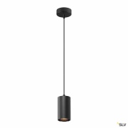 ASTO TUBE, Pendelleuchte, GU10, Pendellänge 250 cm, max. 10W, schwarz