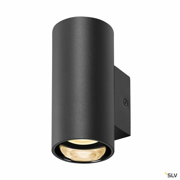 SLV ASTO TUBE, Wandaufbauleuchte, zylindrisch, max. 1x10W, schwarz