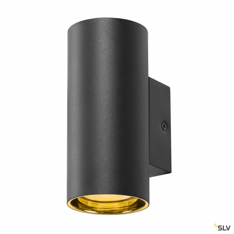 SLV ASTO TUBE, Wandaufbauleuchte, zylindrisch, max. 1x10W, schwarz