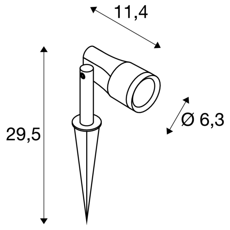 SLV SYNA GARDEN LED Erdspießleuchte Gartenstrahler 6W 3000K IP65 drehbar schwarz