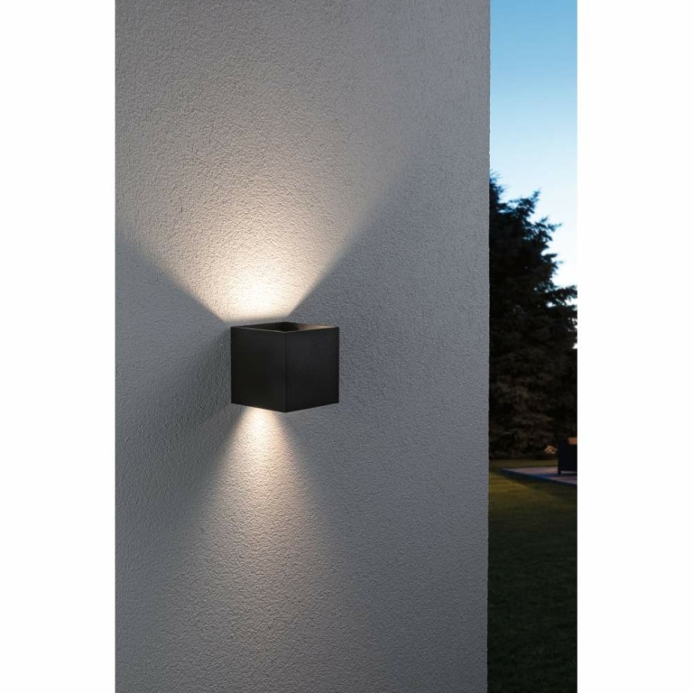 Paulmann House LED Außenwandleuchte Smart Home Zigbee Cybo  IP44 eckig 100x100mm RGBW 2x2,5W 2x150lm 230V  Anthrazit Aluminium