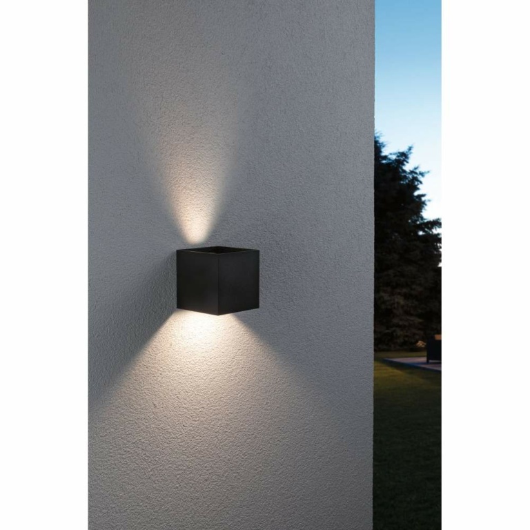 Paulmann House LED Außenwandleuchte Smart Home Zigbee Cybo  IP44 eckig 100x100mm RGBW 2x2,5W 2x150lm 230V  Anthrazit Aluminium