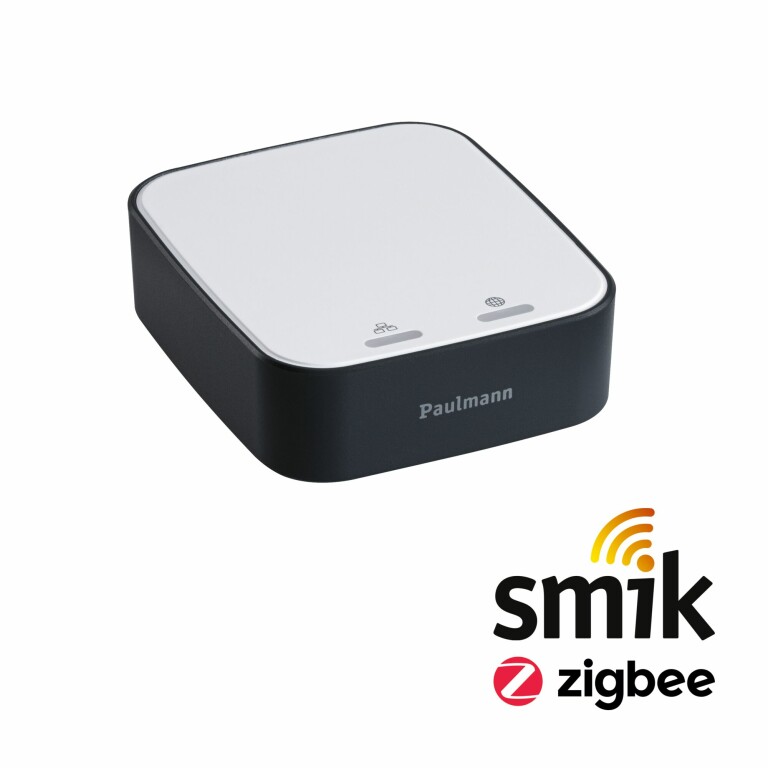 Paulmann Zigbee Einbaustrahler Starterset smik Gateway mit Wandtaster + 3er Set Einbauleuchte Nova Plus Coin RGBW