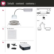 Zigbee Einbaustrahler Starterset smik Gateway mit Wandtaster + 3er Set Einbauleuchte Nova Plus Coin RGBW