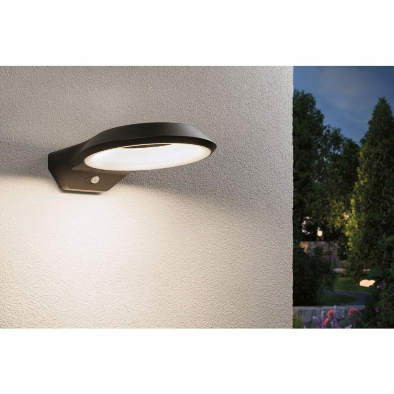 Paulmann LED Außenwandleuchte Anela Bewegungsmelder  IP44  245x309mm 3000K 12,5W 700lm 230V  Anthrazit Aluminium