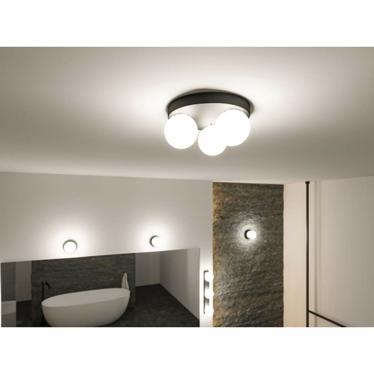 Paulmann Selection Bathroom Deckenleuchte Gove IP44 G9   230V max. 3x20W dimmbar Schwarz matt#Satin