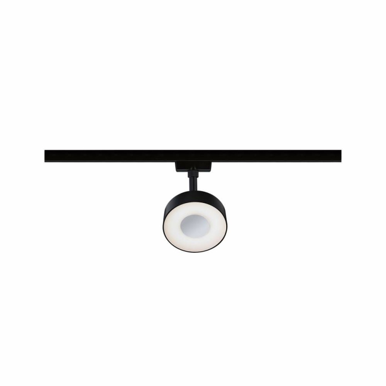 Paulmann URail LED Schienenspot Circle mit 3-Step-Dim 5W 160lm 3000K dimmbar 230V schwarz matt (LED fest verbaut)