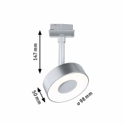 URail LED Schienenspot Circle mit White-Switch 5W 210lm 230V chrom matt (LED fest verbaut)