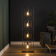 famlights | Stehleuchte Linus in Grau E27 4-flammig