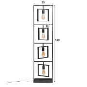 famlights | Stehleuchte Linus in Grau E27 4-flammig